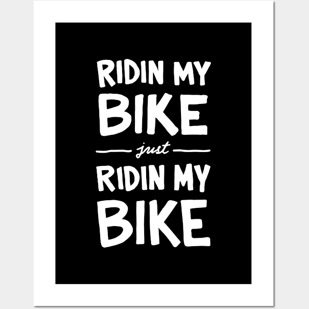 Riding my bike | white lettering Wall Art by jenellemcarter